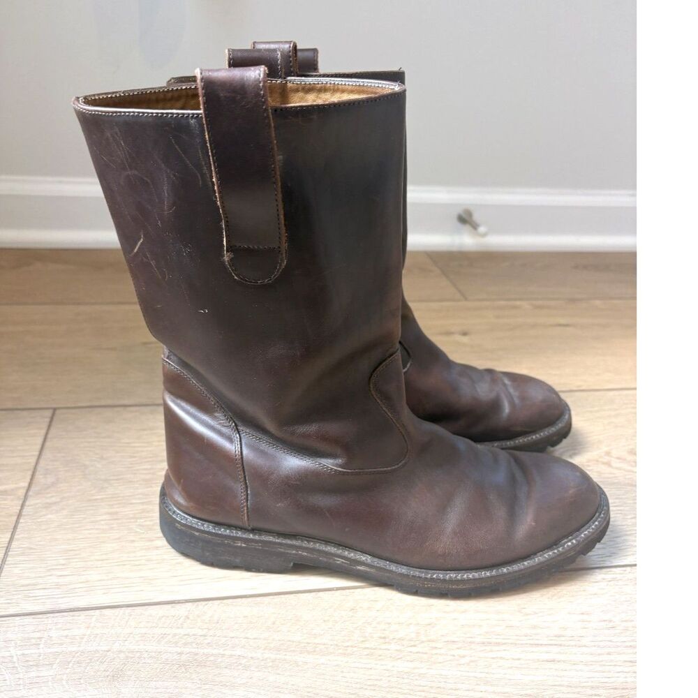 Billy Reid Kentwood Leather Biker Boots Dark Brown Vibram Sole Size 10